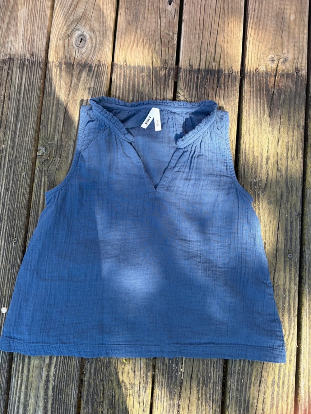 Pact Costal Double Gauze Ruffle Tank